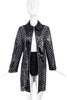 Alexander McQueen McQ Black Patent Leather Cut Out Perforated Coat Jacket