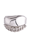 Alexander McQueen Silver Sculptural Bone Biker Chain Bracelet