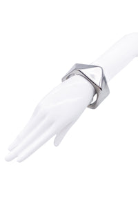 Alexander McQueen Silver Triangular Geometric Modern Bangle Bracelet