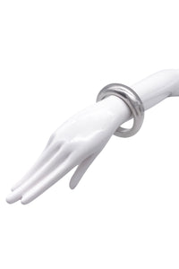 Alexander McQueen Silver Smooth Minimalist "Elsa Peretti" Bangle Bracelet