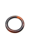Vintage Black Sculptural Ebony "Peretti" Bracelet and Amber Rounded Bracelet