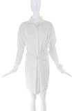 Ann-Sofie Back Oversize White Button-Up Shirt Dress
