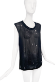 Ann Demeulemeester Black & White Star Burst Chiffon Top Fall 2003 Runway