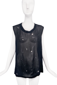 Ann Demeulemeester Black & White Star Burst Chiffon Top Fall 2003 Runway