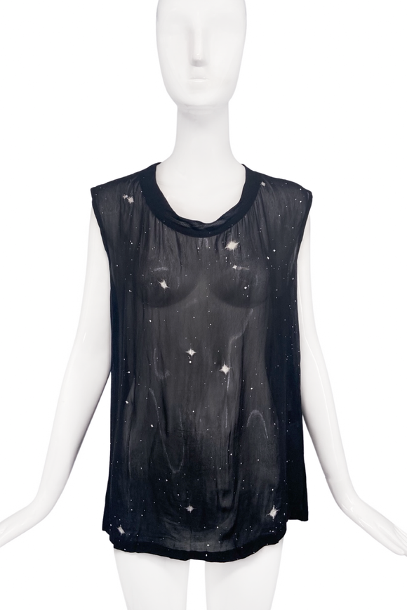 Ann Demeulemeester Black & White Star Burst Chiffon Top Fall 2003 Runway