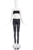 Ann Demeulemeester Black Leather and Nylon Leggings