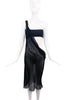 Ann Demeulemeester Black Polka Dot Sheer Twister One Shoulder Dress