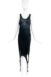 Ann Demeulemeester Black Cotton Double Layer Metal Shoulder Clasp Tank Top