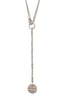 Ann Demeulemeester Silver Chain with Round Logo Pendent Necklace