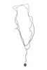 Ann Demeulemeester Silver Chain with Round Logo Pendent Necklace