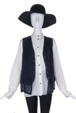 Ann Demeulemeester Black Waistcoat with Sheer Gauze Back Details