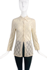 Ann Demeulemeester Ivory Diamond Texture Sheer Nylon Shirt