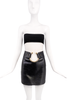 Anthony Vaccarello Black Gold Belly Button Hoop Ring Leather Skirt S/S 2016
