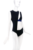 Anthony Vaccarello Black Cut Out Bathing Suit Blue Strap Spring Summer 2012