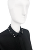 Anthony Vaccarello Black Button-Up Shirt Blouse with Silver Stud Collar