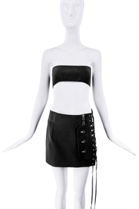 Anthony Vaccarello Black Corset Hardware Skirt