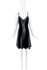 Armani Black Leather & Suede Swirl Mini Dress