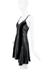 Armani Black Leather & Suede Swirl Mini Dress