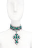 Armen Ra Emerald Green Cross Crystal Choker
