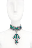 Armen Ra Emerald Green Cross Crystal Choker
