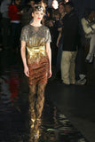 Ashish Gold, Silver and Bronze Sequin Mini T-Shirt Dress