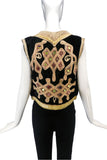 Vintage Jimi Hendrix Black Velvet with Gold Embroidery and Mirror Sequins
