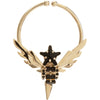 Givenchy Gold Black Rhinestone Star Winged Septum Nose Ring