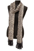 Saint Laurent Paris by Hedi Slimane Leopard Baby Cat Print Skinny Plissé Scarf with Fringe Fall Winter 2013