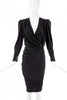 Balenciaga Black Silk Crepe Dress with Waist Ruche Details