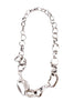 Balenciaga Silver Abstract Molded Surrealist Chain Link Necklace