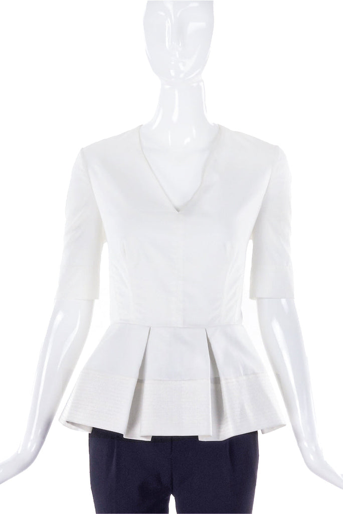 Balenciaga White Peplum Ballerina Top Resort 2016 - BOUTIQUE PURCHASE PRICE