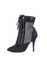 Balmain Studded Zipper Leather Runway Boots