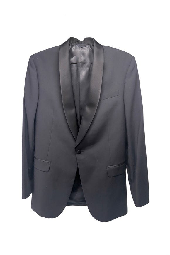 Vintage Black Tuxedo Satin Lapel Banana Republic Suit Jacket