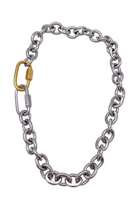 Cruize "Barthélémy" Silver Chain Double Silver & Gold Industrial Screw Clasp Necklace