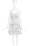 Betsey Johnson Vintage White Eyelet Lace Ruffle Tiered 'Like a Virgin' 'Pretty Baby' Mini Dress