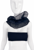 Vintage Black Chiffon Ruffle Neck Collar