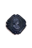 Vintage Black Huge Square Cameo Broach