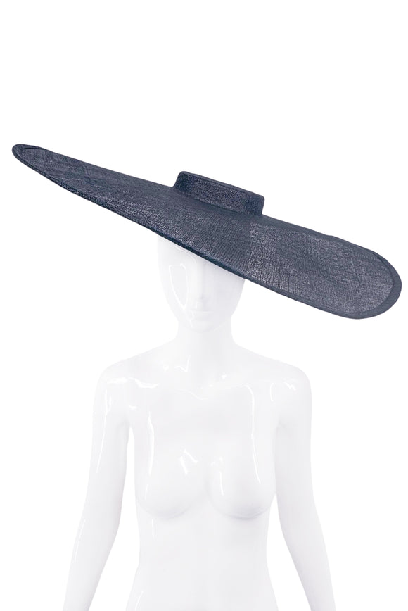 Vintage Black Oversized Sheer Saucer Hat