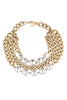 Blumarine Light Gold and Crystal Triple Chain Necklace