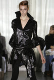 Boudicca Black Shine "Trash Bag" Shirt Blouse with Sculptural Balloon Sleeve FW2005