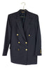 Brooks Brothers Navy Classic Gold Button Double Breasted Preppy Blazer