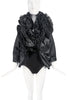 Comme des Garcons Black Satin Ruffle Tulle Couture Cape Jacket