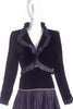Yves Saint Laurent Black Velvet Cropped Ruffle Jacket - BOUTIQUE PURCHASE PRICE