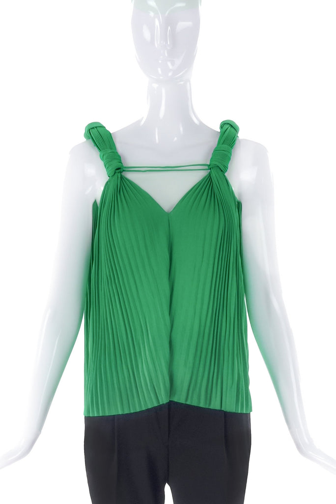 Roberto Capucci Green Pleat Grecian Tank Top