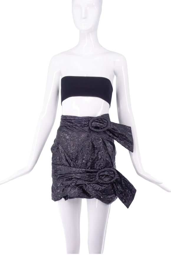 Carmen March Black Crinkled Silk - 