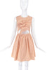 Carven Nude Peach Cut out Dress with Bow