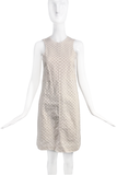 Carven Creme Beige Linen Perforated Racer Tank Dress