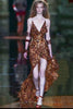 Roberto Cavalli Tortoise Leopard Print Silk High Slit Slip Dress Gown Runway Fall 2003