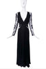 Roberto Cavalli Black Lace Cut Out Long Sleeve Dress Gown