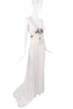 Roberto Cavalli White Cream Silk Pleated Cut Out Leopard Beaded Corset Gown